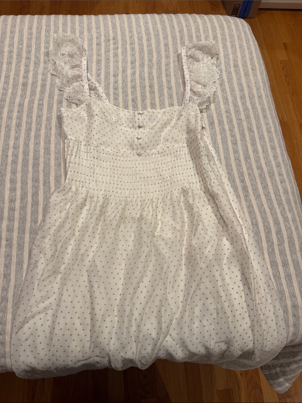 Hill House White Eyelet Dot Camisole Dress with Lace Straps
